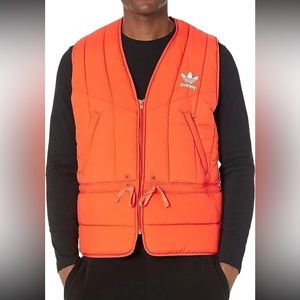 Adidas Adicolor Parley Puffer Vest Fall Winter Orange Men Size Large HM6750 New